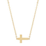 14KG SM SIDEWAYS CROSS NECKLACE picture