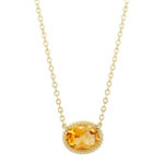 14KG 8X6 OVAL CITRINE 18-19″ CHAIN picture