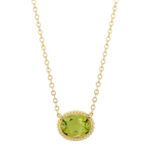 14KG 8X6 OVAL PERIDOT 18-19″ CHAIN picture