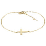 14KG SM CROSS BRACELET ADJ 7-7.5″ picture