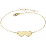 14KG DOUBLE HEART ANKLET 9-10″ ADJ picture