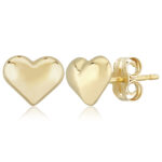 14KG 8MM PUFFED HEART STUD picture