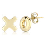 14KG 8MM FLAT HUG & KISS STUDS picture