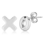 14KWG 8MM FLAT HUG & KISS STUDS picture