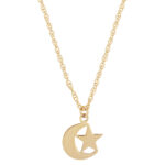 14KY STAR & MOON NECKLACE picture