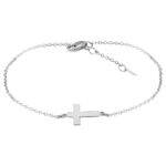 14KWG SM CROSS BRACELET ADJ 7-7.5″ picture