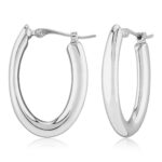 14KWG SM POLISHED OVAL HOOP W/SD picture