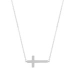 14KWG SIDEWAYS CROSS NECKLACE picture