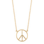 14KY PEACE SIGN NECKLACE 18″ picture