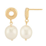 14KG 8MM FLAT OPEN CIRCLE FW PEARL DROP picture