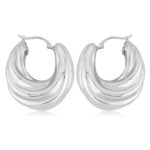 SS BOLD TAPERED SWIRL HOOP picture