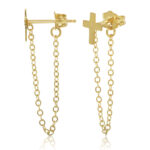 14KG MED PLAIN CROSS W/CHAIN picture