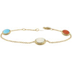 14KG 8X6 TURQ/OPAL/CORAL BRAC 7-7.5″ ADJ picture