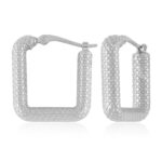 SS SM FACETED SQUARE HOOP picture