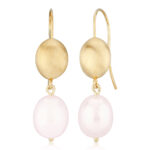 14KY OBLONG BEAD W/ PINK PEARL picture