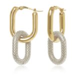 14KGTT DBL OVAL INTERLOCK TEXT HOOP S/D picture