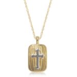 14KGTT EMB. CROSS W/18″ 6R ROPE CHAIN picture