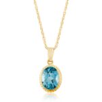 14KG 8X6 B-TOPAZ W/6R-18″ ROPE CHAIN picture