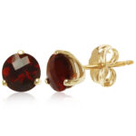 14KG 6MM 3 PRONG GARNET STUD picture