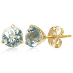 14KG 6MM 3 PRONG AQUAMARINE STUD picture