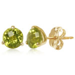 14KG 6MM 3 PRONG PERIDOT STUD picture