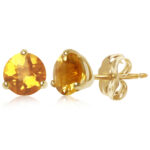 14KG 6MM 3 PRONG CITRINE STUD picture