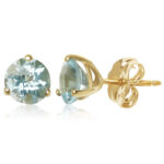 14KG 6MM 3 PRONG SWISS BLUE TOPAZ STUD picture