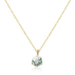 14KG 6MM 3 PRONG AQUAMARINE W/8R-18″ ROPE picture