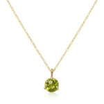 14KG 6MM 3 PRONG PERIDOT W/8R-18″ ROPE picture