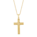 SS VERMEIL POLISHED CROSS W/18″ CABLE picture