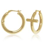 SS VERMEIL CROSS TUBE HOOP S/D picture