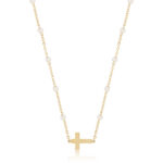 14KY FWP BEAD NECK W/CROSS 16″ picture