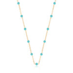 14KY TURQ.BEAD NECKLACE 18″ picture