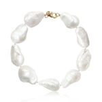 14KY 12-15MM BAROQUE PEARL BRAC 7.5″ picture