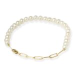 14KG 4.5-5MM FW PEARL W/PAPER CLIP CHAIN 7″ picture