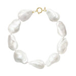 14KY 12-15MM BAROQUE PEARL BRAC 7.5″ picture