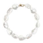 14KY 10-12MM BAROQUE PEARL BRAC 7.5″ picture