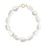 14KY 10-12MM BAROQUE PEARL BRAC 7.5″ picture