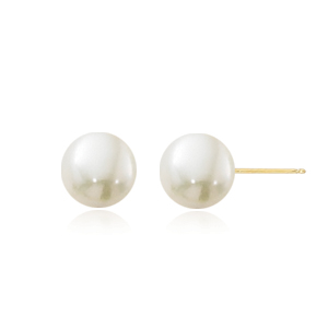 Pearl Studs image: 14KG 6MM PEARL ON POST