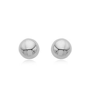 Domed Button image: 14KWG 8MM POLISHED BUTTON