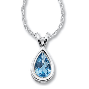 Blue Topaz Pear on 18" Chain picture