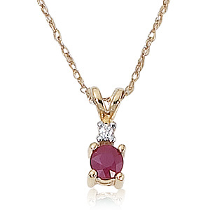 Ruby & Diamond on 18" Chain picture