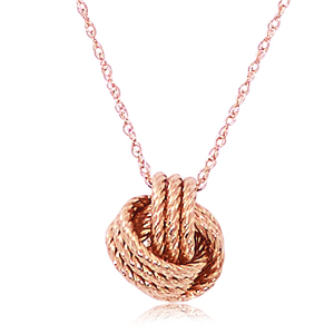 14KRG TWISTED LOVE KNOT W/18″ CHAIN image