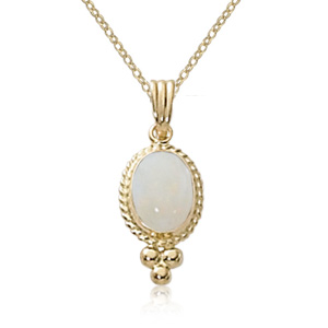 Rimmed Opal on 18" Chain image: 14KG 8X6 OPAL BOX/BEADS