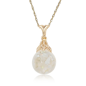 Floating Opal on 18" Chain image: 14KG 10MM FLOATING OPAL