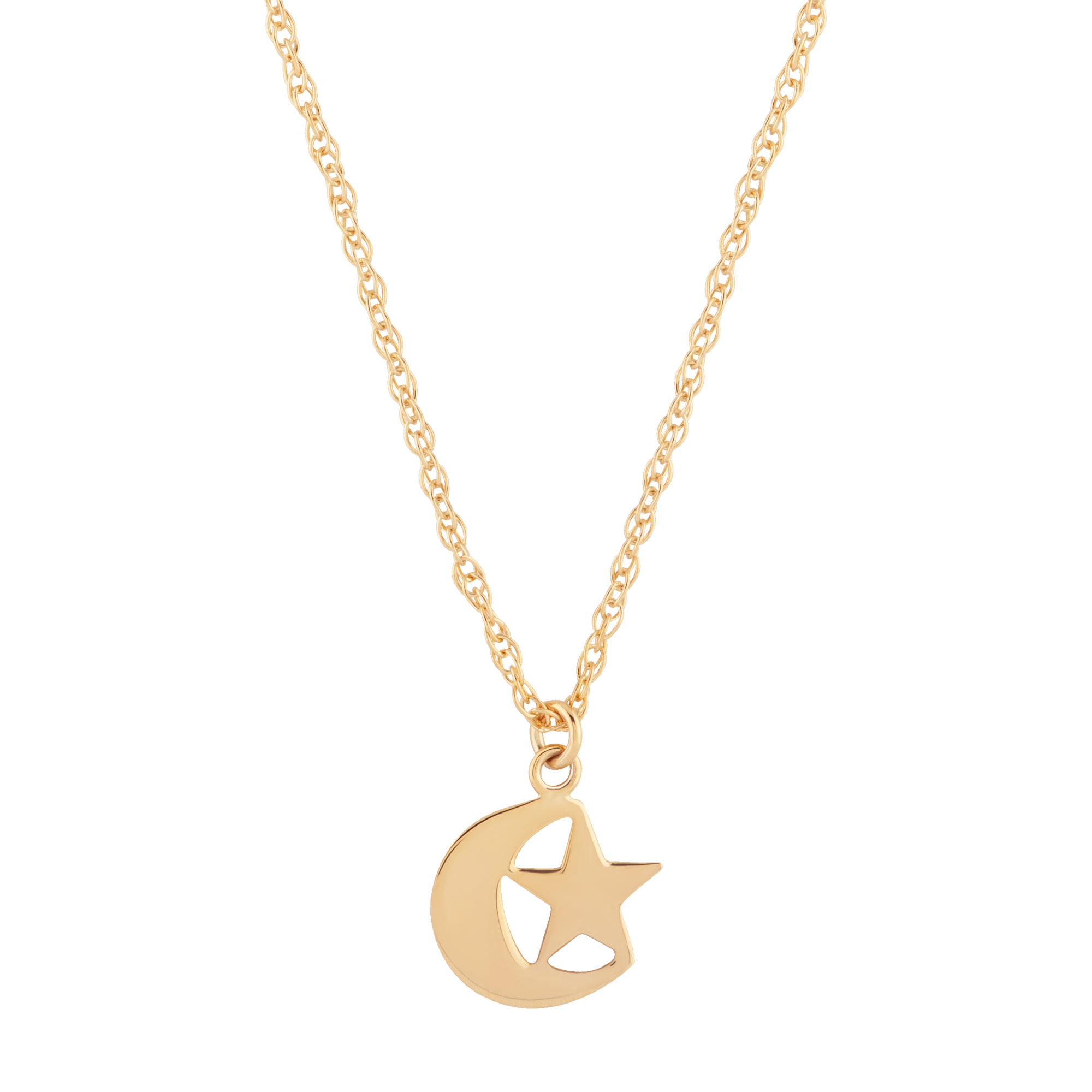 14KY STAR & MOON NECKLACE image