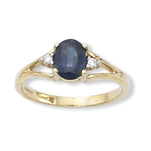 Sapphire & Diamond Rings image: 14KG 7X5 SAPPHIRE RING