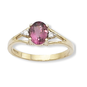 14KG 7X5 PINK TORMALINE RING picture