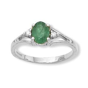14KWG 7X5 EMERALD RING picture
