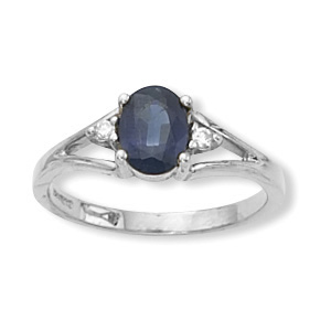 14KWG 7X5 SAPPHIRE RING picture